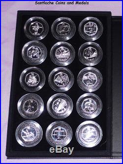 2012 ROYAL MINT LONDON OLYMPICS FULL SILVER 50p SPORTS COLLECTION IN CASE