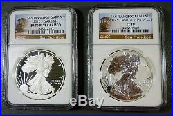 2012-S 2 Coin San Francisco Proof Silver Eagle Set 25th Anniversary NGC PF70 UC