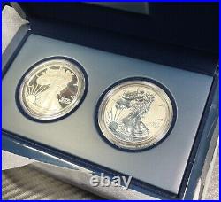 2012-S AMERICAN SILVER EAGLE TWO COIN SAN FRANCISCO REVERSE PROOF SET WithOGP