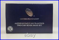 2012 S American Eagle Silver 75th Anniversary 2 Coin Proof Set FREE SHIP