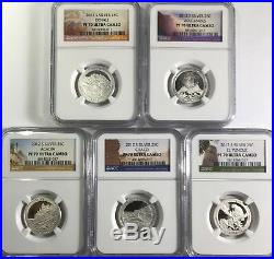2012 S Proof Silver Quarter Set Ngc Pf70 Ultra Cameo Uc Atb National