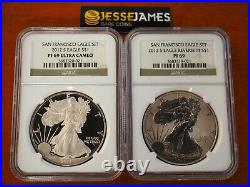 2012 S Reverse Proof Silver Eagle Ngc Pf69 /69 San Francisco Set Brown Labels