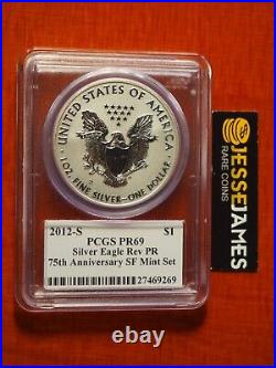 2012 S Reverse Proof Silver Eagle Pcgs Pr69 Mercanti From San Francisco Set