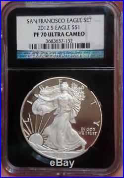 2012-S San Francisco Silver Eagle 2-coin Set NGC PF70