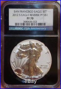 2012-S San Francisco Silver Eagle 2-coin Set NGC PF70