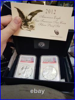 2012-S Silver Perfect NGC PF 70 Ultra Cameo And The Reverse PF 70 2 Coin Set