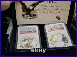 2012-S Silver Perfect NGC PF 70 Ultra Cameo And The Reverse PF 70 2 Coin Set