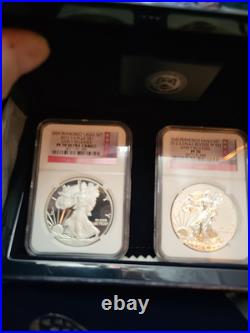 2012-S Silver Perfect NGC PF 70 Ultra Cameo And The Reverse PF 70 2 Coin Set