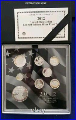 2012-S U. S. Mint Limited Edition Silver Proof Set L? K SHIPS FREE