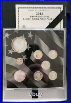 2012-S U. S. Mint Limited Edition Silver Proof Set L? K SHIPS FREE