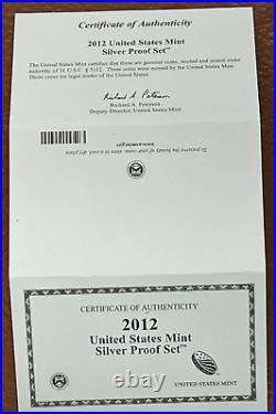 2012 S US Mint Silver Proof 14 Coin Set with Box & COA