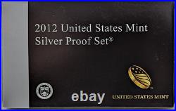 2012 S US Mint Silver Proof Set 14 Coins with Box & COA Damaged Box
