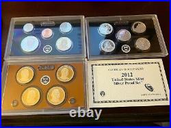 2012 S US Mint Silver Proof Set with OGP/COA