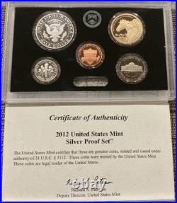 2012 S United States Mint 14-Coin 90% Silver Proof Set + Mint Proof Set COA/OGP