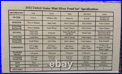 2012 S United States Mint 14-Coin 90% Silver Proof Set + Mint Proof Set COA/OGP