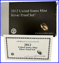 2012 S United States Mint Silver Proof Set 14 Coins With OGP & COA