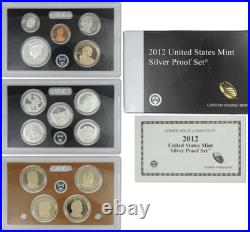 2012 Silver Proof Set U. S. Mint Original Government Packaging OGP COA