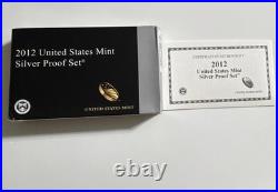 2012 Silver Proof Set U. S. Mint Original Government Packaging OGP COA