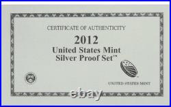 2012 Silver Proof Set U. S. Mint Original Government Packaging OGP COA