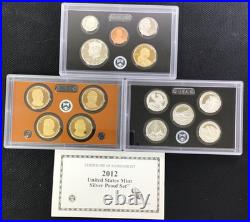 2012 Silver Proof Set U. S. Mint Original Government Packaging with COA