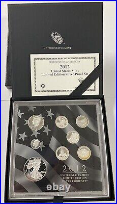 2012 US Mint Limited Edition Silver Proof Set with Box & COA