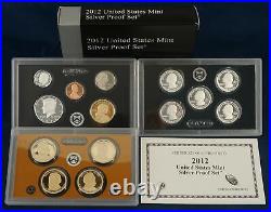 2012 US Mint Silver Proof Set withCOA Free Shipping USA