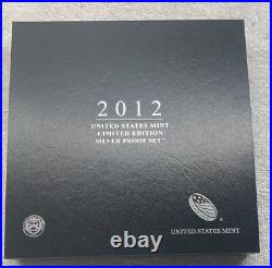 2012 United States Mint Limited Edition Silver Proof Set Coa