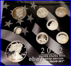 2012 Us Mint Limited Edition Silver Proof Set? 8 Coin? Box & Coa