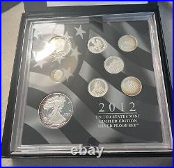 2012 Us Mint Limited Edition Silver Proof Set? 8 Coin? Box & Coa Sae Ogp Toned