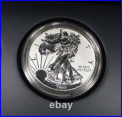 2012-s Sae $1 San Francisco Silver Eagle 2-coin Set Reverse Proof, Box, & Coa
