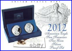 2012S American Eagle San Francisco Two Coin Silver Proof Sets From Sealed Box