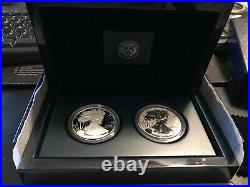 2012S American Silver Eagle Two Coin Silver Proof & Reverse Set with Box/COA Fresh