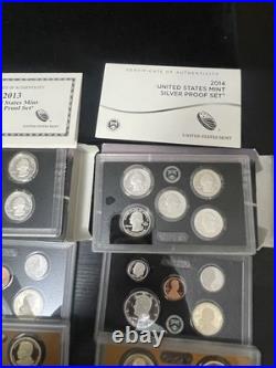 2013 & 2014 Silver Proof Set U. S. Mint Original Government Packaging OGP COA