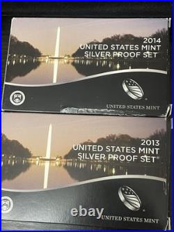 2013 & 2014 Silver Proof Set U. S. Mint Original Government Packaging OGP COA 2013 & 2014 Silver Proof Set U. S. Mint Original Government Packaging OGP COA