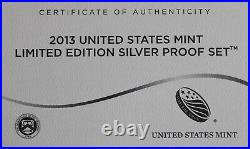 2013 Limited Edition Silver Proof Set Exact Coins In Pics Mint Box & COA 8010