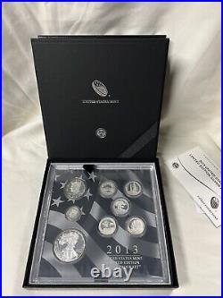2013 S LIMITED EDITION SILVER PROOF 8 COIN SET MINT, SAN FRANCISCO WithCOA Toning