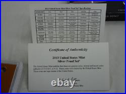 2013-S US Mint Silver Proof Set with COA & Box 14 Coins 90% United States