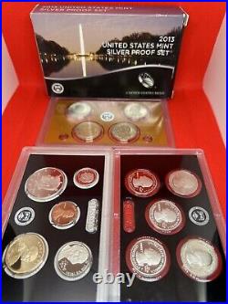 2013-S United States Mint SILVER PROOF SET 14-Coins withBox