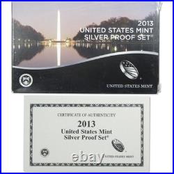 2013 Silver Proof Set U. S. Mint Original Government Packaging OGP COA