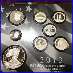 2013 U. S Mint Limited Edition Silver Proof Set OGP COA