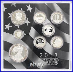2013 US Mint Limited Edition Silver 8 Coin Proof Set in Box & NO COA
