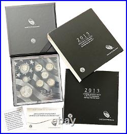 2013 US Mint Limited Edition Silver Proof Set 8 Coins with Box COA and Sleeve