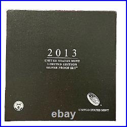 2013 US Mint Limited Edition Silver Proof Set 8 Coins with Box COA and Sleeve