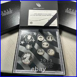 2013 US Mint Ltd Edition Silver Proof Set Silver Coins x8 OGP & COA (90593)