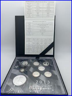 2013 United States Mint Limited Edition Silver Proof Set, OGP with COA