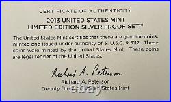 2013 United States Mint Limited Edition Silver Proof Set with OGP/COA 8 coins