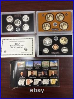 2013 United States Mint Silver Proof Set COA and OGP