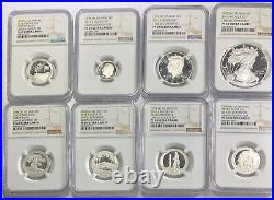 2013 W Limited Edition Silver Proof Set All 8 Coin Ngc Pf69 Ultra Cameo