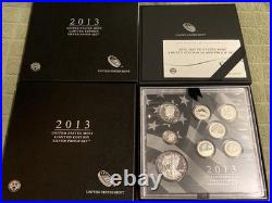 2013 W Proof Silver Eagle Limited Edition Proof Set In Ogp With Toning Coins 2013 W Proof Silver Eagle Limited Edition Proof Set In Ogp With Toning Coins