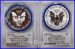2013 W Silver Eagle West Point Set PCGS PR70/SP70 Mercanti Mint Engraver Series